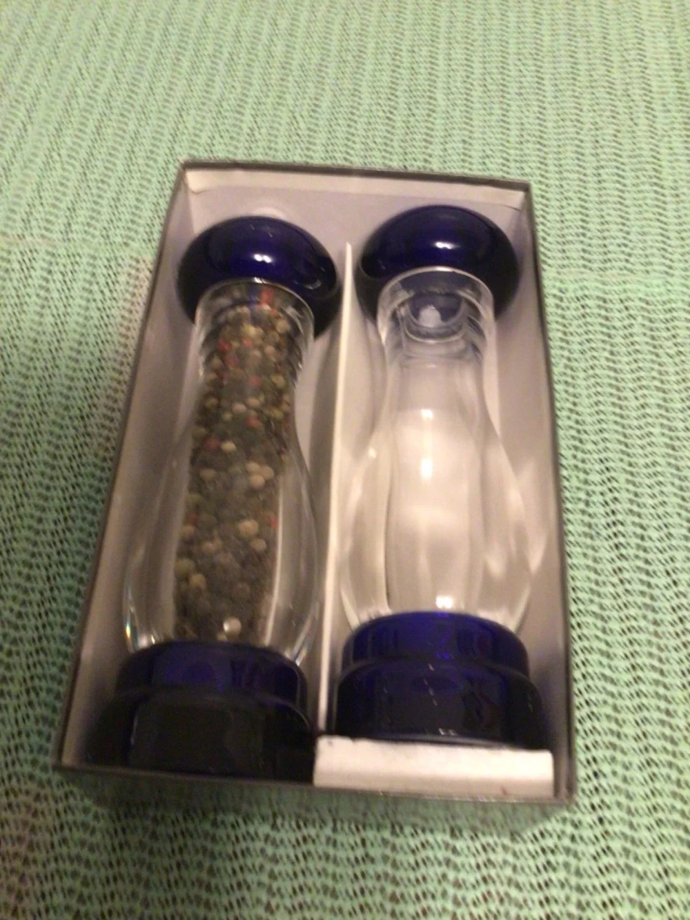 Old Thompson Acrylic Salt and Pepper shaker NIB Made in USA